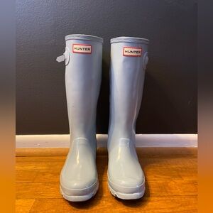 Hunter Boots Tall Light Blue Original Kids Size 4B/5G